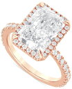 【送料無料】 バッジェリーミシュカ レディース リング アクセサリー Lab Grown Certified Diamond Radiant-Cut Halo ...