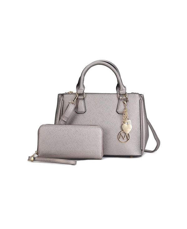 【送料無料】 MKFコレクション レディース ハンドバッグ バッグ Ruth Women's Satchel Bag with Wallet by Mia K Pewter