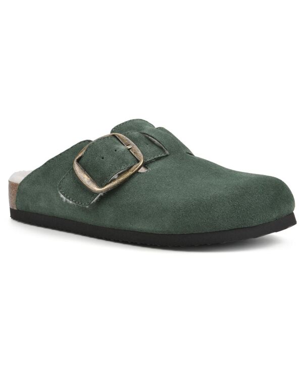 【送料無料】 ホワイトマウンテン レディース サンダル シューズ Women's Big Sur Slip-On Clogs Hunter Green Suede with Fur