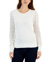 【送料無料】 スタイルアンドコー レディース ニット・セーター アウター Women's Pointelle Mixed-Stitch Sweater Cream