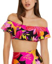 yz g[i^[N fB[X gbv̂  Women's Solar Floral Ruffled Off-The-Shoulder Bikini Top Multi