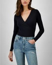 【送料無料】 アンドノウディス レディース シャツ トップス Women 039 s Surplice Double-Layered Long-Sleeve Bodysuit Black