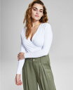 【送料無料】 アンドノウディス レディース シャツ トップス Women 039 s Surplice Double-Layered Long-Sleeve Bodysuit White