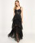 【送料無料】 シティー スタジオ レディース ワンピース トップス Juniors' Ruffle-Tiered Sequin-Lace Gown Black