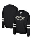 【送料無料】 コロシアム レディース パーカー・スウェット アウター Women's Black Distressed Army Black Knights Perfect Date&nbsp;Notch Neck Pullover Sweatshirt Black