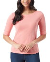 yz OAof[rg fB[X Vc gbvX Women's Alanis Boat Neck Elbow-Sleeve T-Shirt Marjan Rose