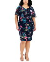 yz RlNebh fB[X s[X gbvX Plus Size Ruffled V-Neck Dress Nyf