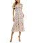 【送料無料】 シティー スタジオ レディース ワンピース トップス Juniors' Floral-Print Ruffled Off-The-Shoulder Midi Dress Ivory/Pink