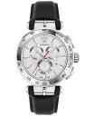 yz FT[` Y rv ANZT[ Men's Swiss Chronograph Aion Black Leather Strap Watch 45mm Stainless Steel