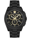 yz FT[` Y rv ANZT[ Men's Swiss Chronograph Geo Black Ion-Plated Stainless Steel Bracelet Watch 43mm Ip Black