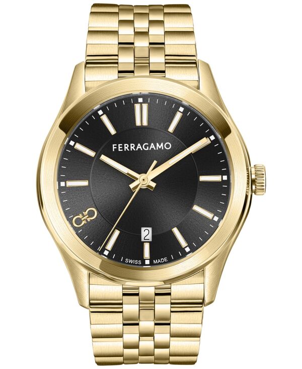 【送料無料】 サルヴァトーレ フェラガモ メンズ 腕時計 アクセサリー Men's Swiss Classic Gold Ion-Plated Stainless Steel Bracelet Watch 42mm Ip Yellow Gold