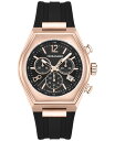 【送料無料】 サルヴァトーレ フェラガモ メンズ 腕時計 アクセサリー Men's Swiss Chronograph Tonneau Black Silicone Strap Watch 42mm Ip Rose Gold