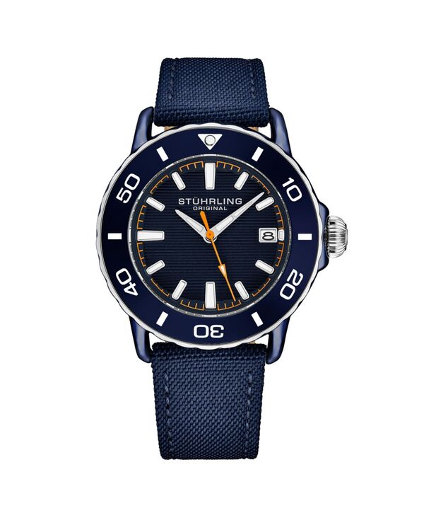 yz XgD[O Y rv ANZT[ Men's 4041 Diver Watch Nylon Strap Rotating Bezel Blue