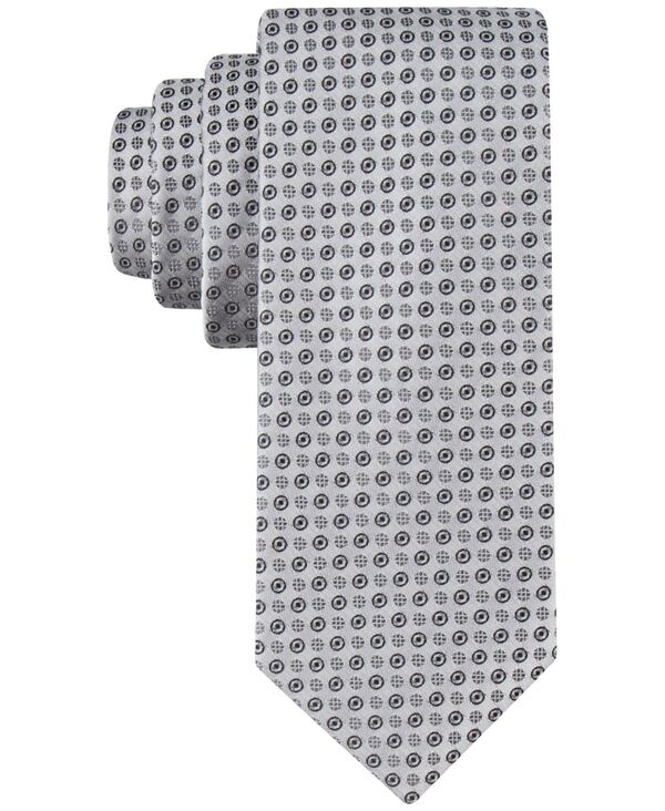 カルバン クライン ネクタイ 【送料無料】 カルバンクライン メンズ ネクタイ アクセサリー Men's Mini-Bullseye Extra Long Tie Silver