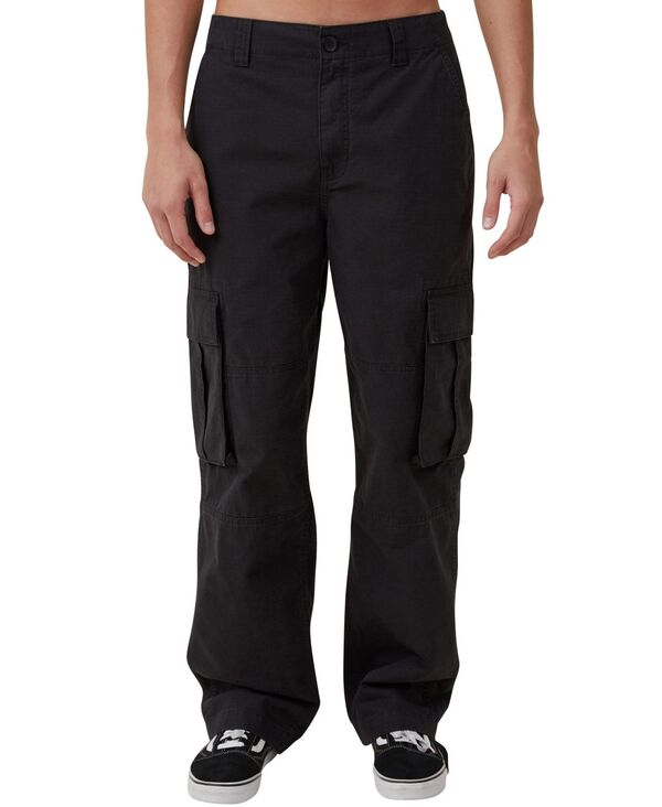 【送料無料】 コットンオン メンズ カジュアルパンツ カーゴパンツ ボトムス Men 039 s Baggy Cargo Pants Black Ripstop