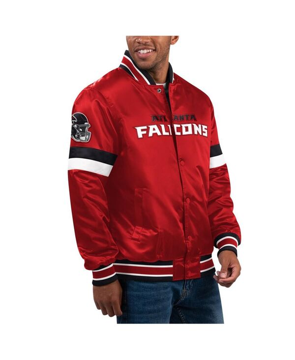 楽天ReVida 楽天市場店【送料無料】 スターター メンズ ジャケット・ブルゾン アウター Men's Red Atlanta Falcons Locker Room Satin Varsity Full-Snap Jacket Red