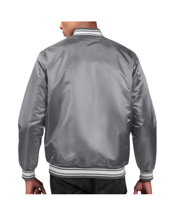 【送料無料】 スターター メンズ ジャケット・ブルゾン アウター Men's Gray Los Angeles Chargers Locker Room Satin Varsity Full-Snap Jacket Gray