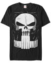 【送料無料】 フィフスサン メンズ Tシャツ トップス Marvel Men 039 s Punisher Chest Logo Costume Short Sleeve T-Shirt Black