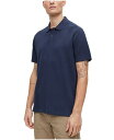 ヒューゴ・ボス ポロシャツ メンズ 【送料無料】 ヒューゴボス メンズ ポロシャツ トップス Men's Relaxed-Fit Cotton-Blend Waffle Structure Polo Shirt Dark Blue