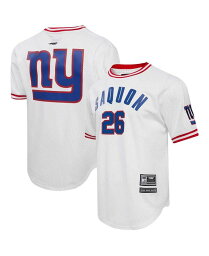 【送料無料】 プロスタンダード メンズ Tシャツ トップス Men's Saquon Barkley White New York Giants Player Name and Number Mesh T-shirt White