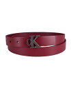 カルバン・クライン ベルト（レディース） 【送料無料】 カルバンクライン レディース ベルト アクセサリー Women's CK Monogram Buckle Skinny Belt Wine