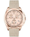 yz FT[` fB[X rv ANZT[ Women's Swiss Chronograph Medusa Ivory Leather Strap Watch 40mm Ip Rose Gold