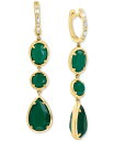 yz GtB[ fB[X sAXECO ANZT[ EFFY&reg; Green Onyx & Diamond (1/10 ct. t.w.) Drop Earrings in 14k Gold 14K Gold