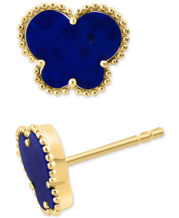 yz GtB[ fB[X sAXECO ANZT[ EFFY&reg; Lapis Lazuli Butterfly Silhouette Stud Earrings in 14k Gold 14K Gold