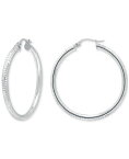 【送料無料】 ジャーニ ベルニーニ レディース ピアス・イヤリング アクセサリー Textured Tube Medium Hoop Earrings 35mm Silver