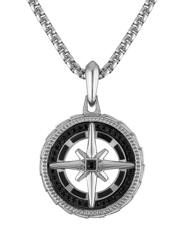 【送料無料】 ブロバ レディース 腕時計 アクセサリー Stainless Steel Black Diamond Marine Star Pendant Necklace 24