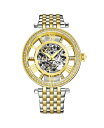【送料無料】 ストゥーリング レディース 腕時計 アクセサリー Delphi 3944 Automatic 38mm Ladies Skeleton Watch Yellow(2)