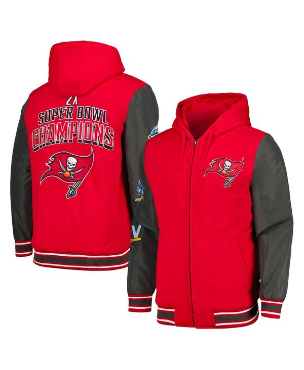 【送料無料】 カール バンクス メンズ ジャケット・ブルゾン アウター Men's Red Pewter Tampa Bay Buccaneers Player Option Full-Zip Hoodie Jacket Red, Pewter