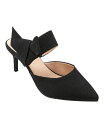 yz oh[m fB[X pvX V[Y Women's Millie Pointed Toe Heeled Mules Black Linen- Textile