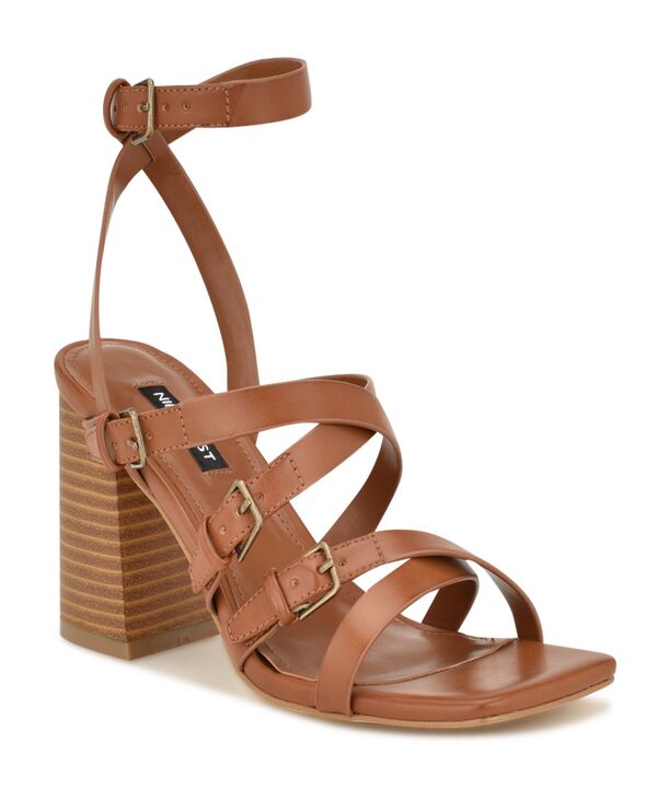 【送料無料】 ナインウェスト レディース サンダル シューズ Women's Karrly Strappy Square Toe Dress Sandals Cognac