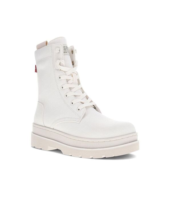 【送料無料】 リーバイス レディース ブーツ・レインブーツ シューズ Women's Eliana Neo Canvas Fashion Platform Boot White mono