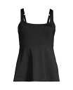 【送料無料】 ランズエンド レディース トップのみ 水着 Women's Petite Flutter Scoop Neck Tankini Top Comfort Adjustable Straps B..