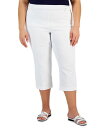 【送料無料】 ジェイエムコレクション レディース カジュアルパンツ ボトムス Plus Size Tummy Control Pull-On Capri Pants Bright White