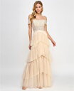 【送料無料】 シティー スタジオ レディース ワンピース トップス Juniors 039 Sequin-Bustier Off-The-Shoulder Gown Champagne