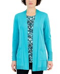 【送料無料】 ジェイエムコレクション レディース ニット・セーター カーディガン アウター Women's Button-Sleeve Flyaway Cardigan Seascape