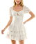 【送料無料】 シティー スタジオ レディース ワンピース トップス Juniors' Tiered Eyelet Fit & Flare Dress Ivory