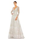【送料無料】 マックダガル レディース ワンピース トップス Women's Embellished Wrap Over Illusion Long Sleev...