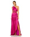 【送料無料】 マックダガル レディース ワンピース トップス Women's Cut Out One Shoulder Satin Gown Magenta