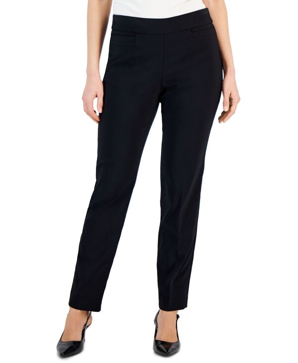 【送料無料】 ジェイエムコレクション レディース カジュアルパンツ ボトムス Women's Pull-On Slim-Leg Ankle Pants Deep Black 1