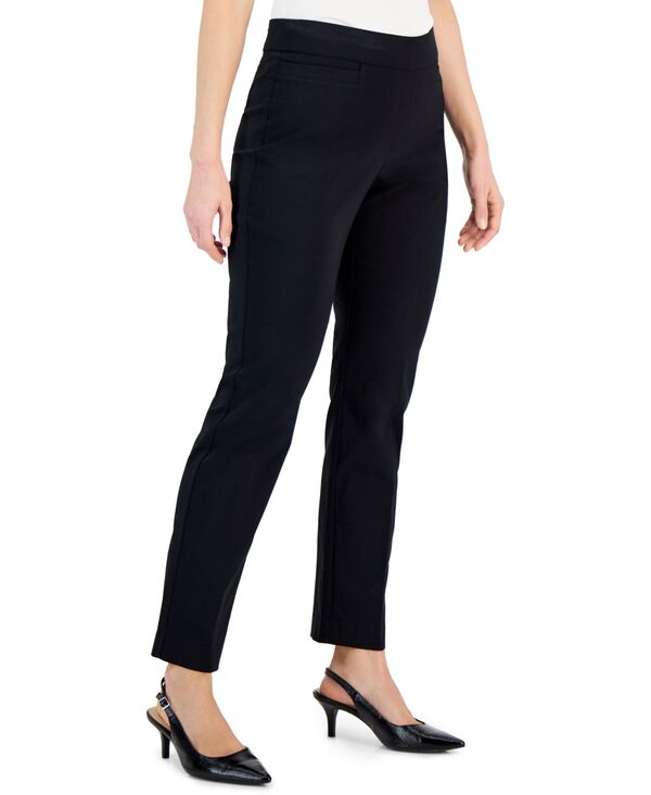 【送料無料】 ジェイエムコレクション レディース カジュアルパンツ ボトムス Women's Pull-On Slim-Leg Ankle Pants Deep Black 3