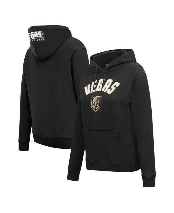 yz vX^_[h fB[X p[J[EXEFbg AE^[ Women's Black Vegas Golden Knights Classic Chenille Pullover Hoodie Black