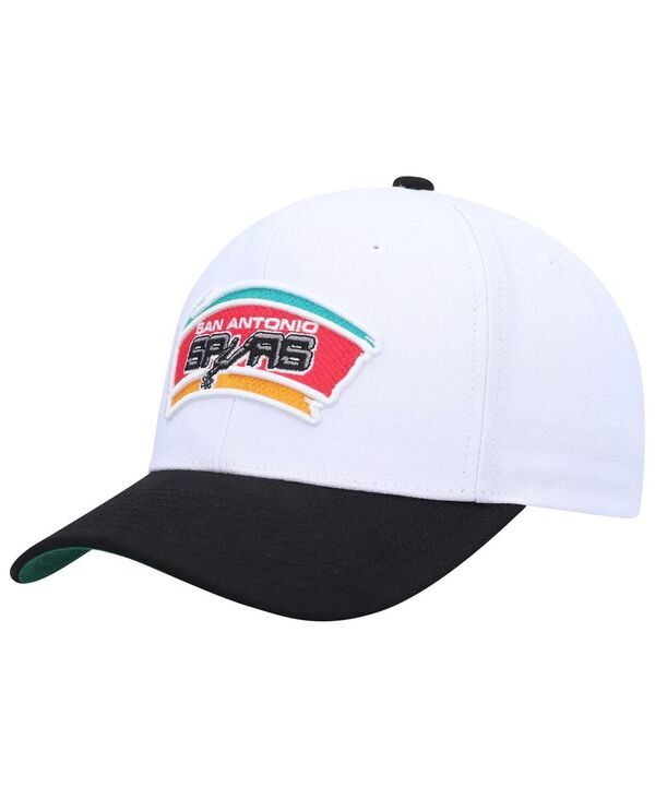 【送料無料】 ミッチェル&ネス メンズ 帽子 アクセサリー Men's White Black San Antonio Spurs Hardwood Classics Core 2-Tone 2.0 Pro Snapback Hat White Black