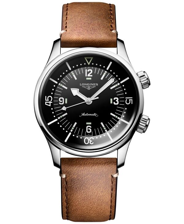 ̵ 󥸥  ӻ ꡼ Men's Swiss Automatic Legend Diver Brown Leather Strap Watch 39mm No Color