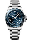 yz W Y rv ANZT[ Men's Swiss Automatic HydroConquest GMT Stainless Steel Bracelet Watch 41mm No Color