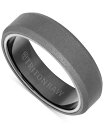 yz gg Y O ANZT[ Men's Meteorite Insert Round Edge Wedding Band in Tungsten Carbide Gray