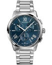 yz o} Y rv ANZT[ Men's Swiss Chronograph Madrigal Stainless Steel Bracelet Watch 42mm Silver